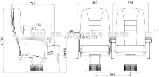 Single Base Theater Cinema Movie Chair HJ95C photo-2