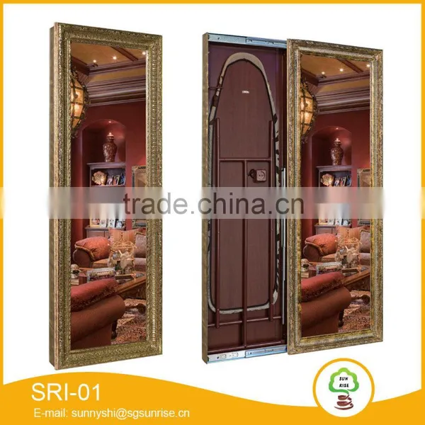 Antique Wooden Wall Mount Ironing Board With Mirror With Great Price photo-2