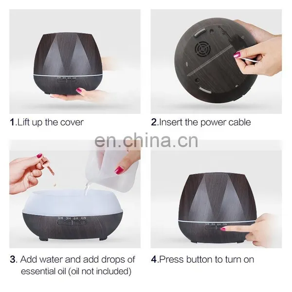 Desktop Wood Grain Ultrasonic Electronic Diffuser Air Humidifier Essential Oil Diffuser photo-5