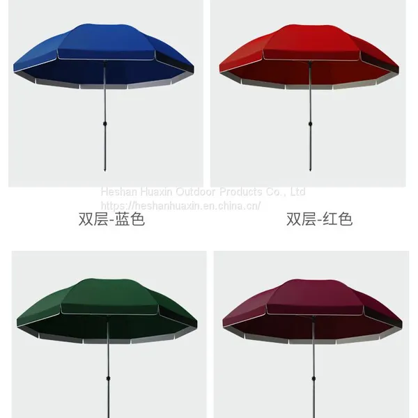 Outdoor Advertising Umbrellas, Commercial Double-layer Silver Glue Sunscreen Sun Umbrellas, Central Pillar, Circular Floor Stall, Sunshade Umbrellas, Customized Wholesale photo-5