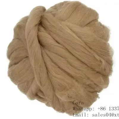 Wholesale 100% Colors Needle Felting Wool Fibre Chunky Knitting Roving Yarn photo-4