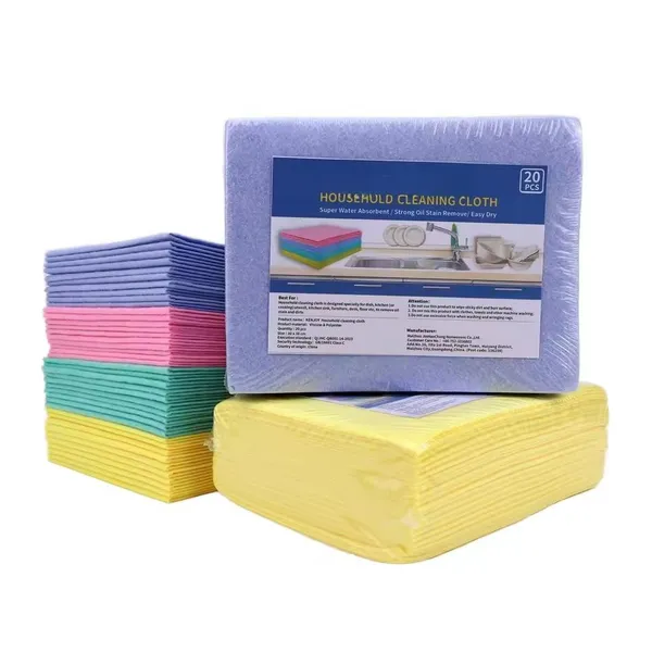 70%viscose Needle Punched Non-woven Fabric Super Absorbent Multi-purpose Yellow Color Household Cleaning Cloth photo-2