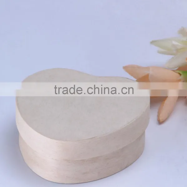 Poplar Heart Shape Food Box Wooden Box for Gift ,polar Wood Packing Box