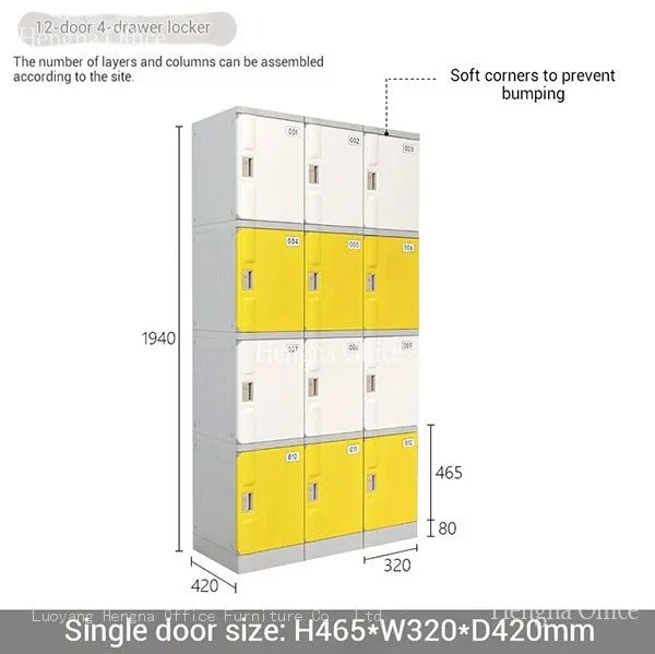 China Factory Direct OEM Custom Made ABS Vertical Lockers for Employee Personal Storage-OEM/ODM photo-5