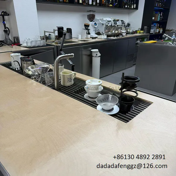 DADADAFENG Curved Bar Counter Stainless Steel Coffee Shop Bar Counter