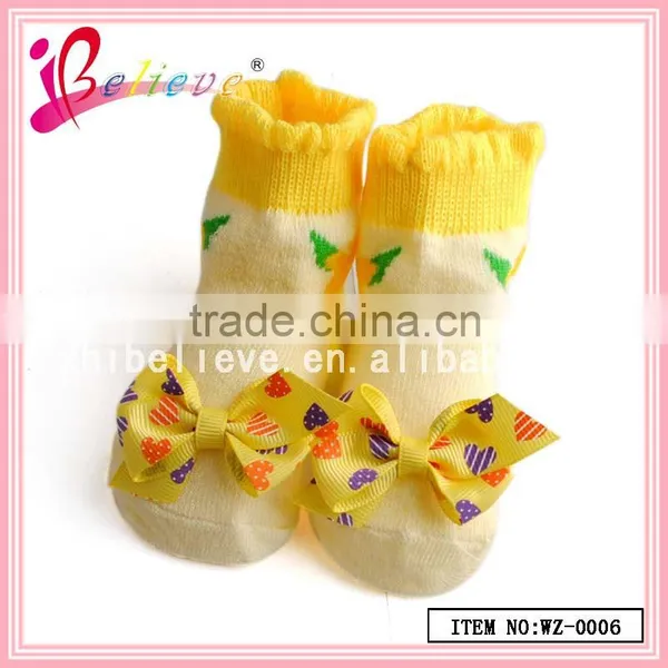 100% Cotton Thin Socks Wholesale Elite Socks,baby Socks With Ribbon Bow photo-2