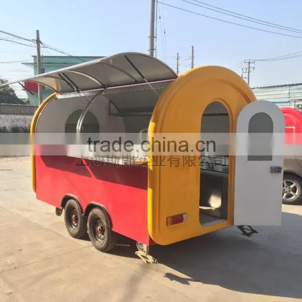 Biaxial Food Cart Trailer Mobile Food Truck Hot Dog Ice Cream Traction Kart Mechanical Brake Config photo-2