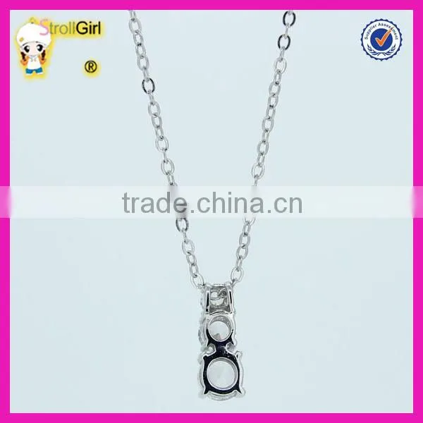 925 Sterling Silver Jewelry Wholesale 3pieces White Stone Designer Zircon Necklace photo-5