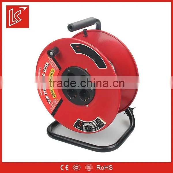 Germany Type Steel 4 Sockets Extension Steel Cable Reel 25m 40m 50m