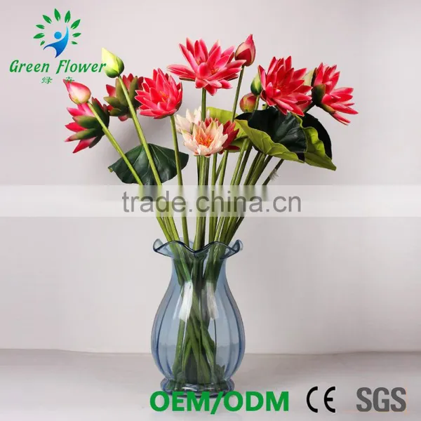 Greenflower 2016 Wholesale NaturalTouch Latex PU China Waterlily Artificial Flowers Latus for Wedding Decoration photo-5