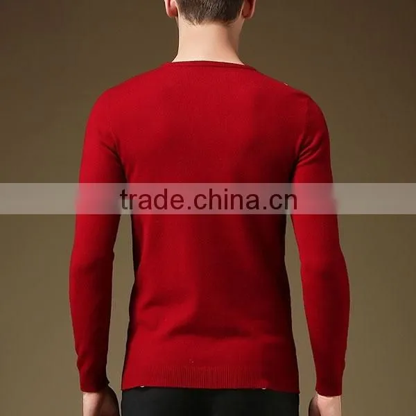 Men's Round Collar Cashmere Pure Colour Sweater for New Design Sweaters photo-6