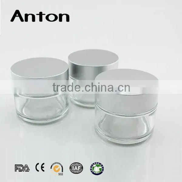30g 1oz 30ml Clear Round Cosmetic Jar Cream With Aluminum Lid photo-2