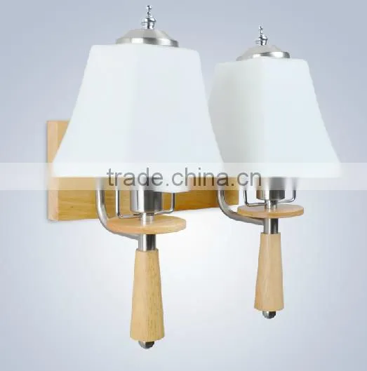 Double Wall Scones Decorative Wall Light Wooden Base Wall Light