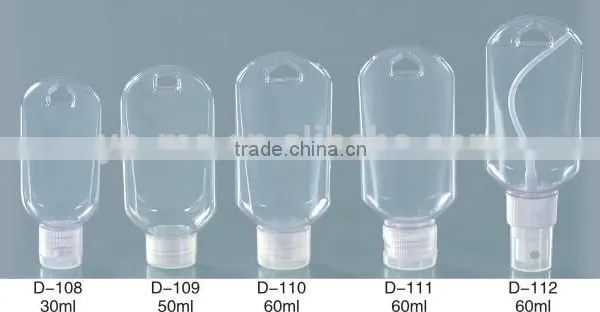50ml Pvc Hook Bottle With Filp Top Cap for Hand Sanitizer,clear Plastic Hook Bottle