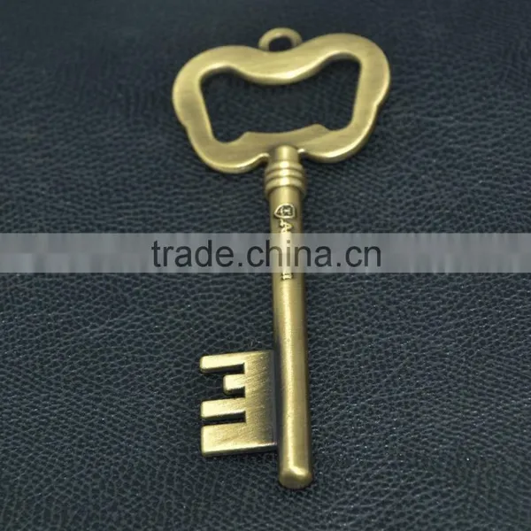 Europe Style Key Shape Bottle Opener With Keychain (copper) photo-2