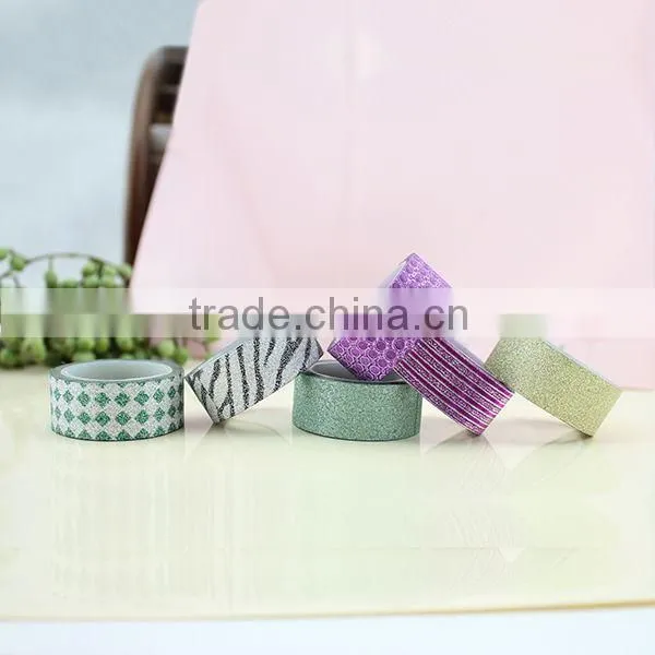 XG-10028 Customized Glitter Powder Tape Glitter Plastic Film Tape DIY Glitter Tape