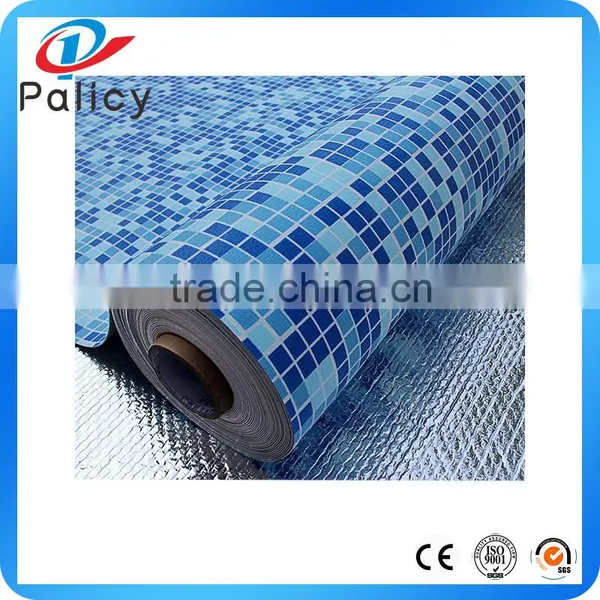 Custom Waterproof Reinforced Plastic 1.5mm Blue Vinyl Swimming Pvc Pool Liner photo-3