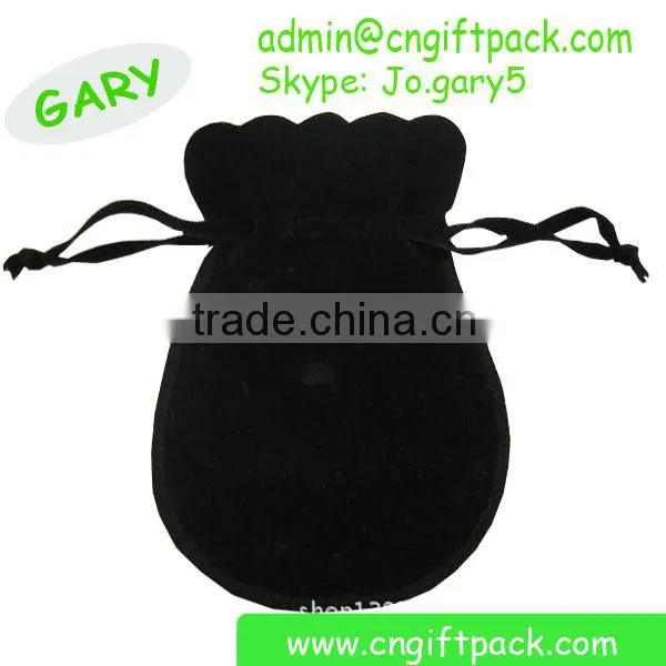 Black Custom Made Small Velvet Jewelry Pouch Bags photo-5