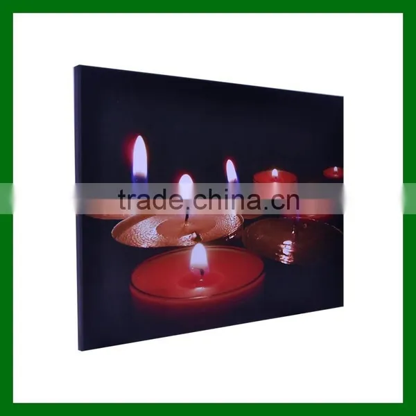 2016 LED Canvas Wall Art Christmas Candle,canvas Paining,christmas Led Lights Candles photo-2