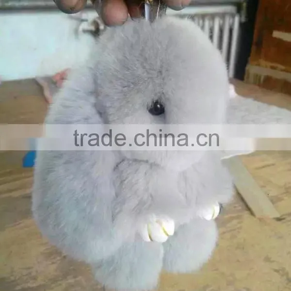 Myfur Luxury Natural Rabbit Fur Made China Rabbit Key Chain Wholesale photo-2