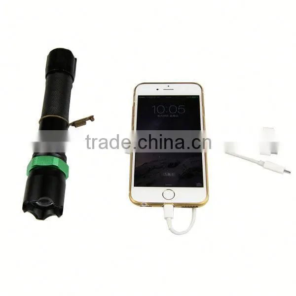 POPPAS 809B 3W Brightest XPE R2 Zoomable USB Power Bank Waterproof Rechargeable Bright Police Flashlight photo-6