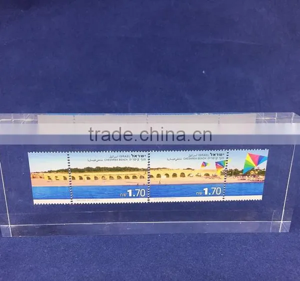 Customized Clear Acrylic Glass Crystal Block With Stamp photo-2