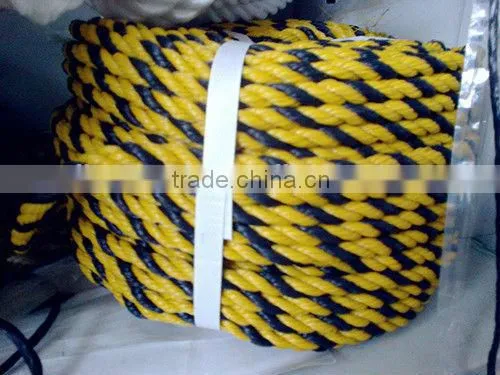 3 Strand Twisted Poly Ropes in Yellow and Black Color photo-6
