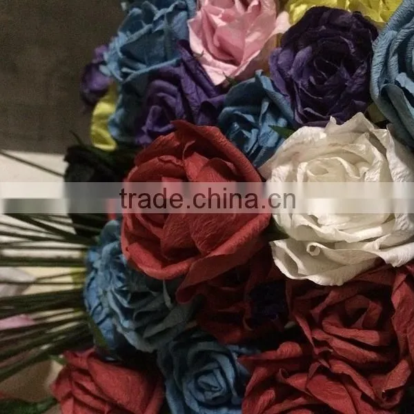 Wedding Crepe Paper Flower, Craft Crepe Paper Flower, Hand Made Crepe Paper Flower, Party Decoration Paper Flower photo-2
