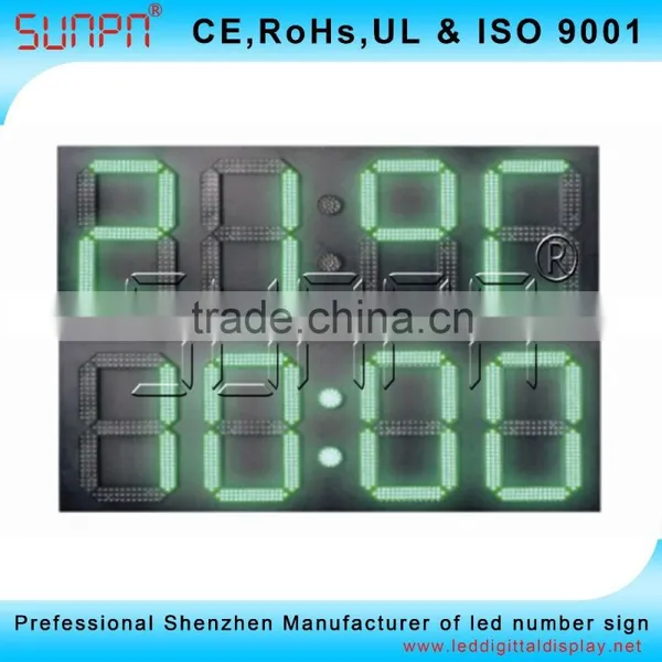 Thai Outdoor 7 Segment Led Digital Display Clock Sign 15" photo-2