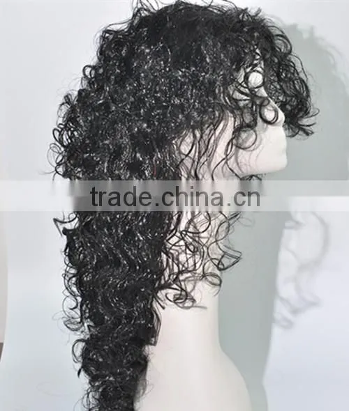 Popular Long Black Kinky Curls Wig Synthetic Costume Wig N267 photo-2