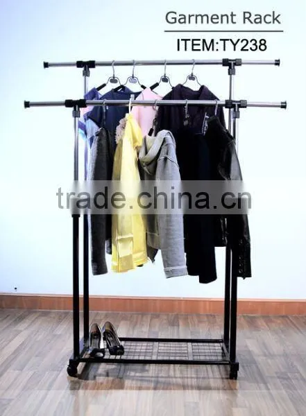 Double Pole Clothes Dryer Stand; Indoor Stainless Steel Hanger Stand