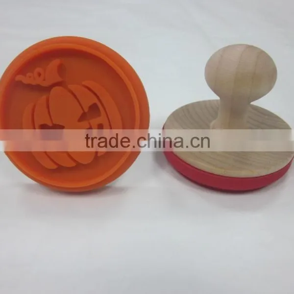 Halloween Design Dia.6.0cm Silicone Cookie Stamp Stamper Set of 4 photo-2