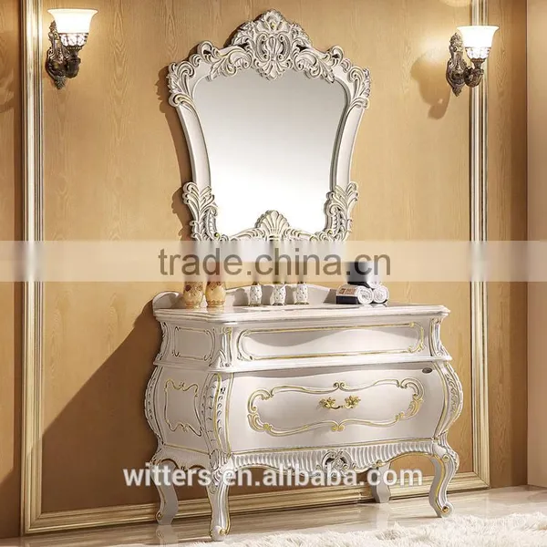 42" Royal Single Rubber Solid Wood Bathroom Vanity Cabinets in Ivory White WTS-820CO photo-3