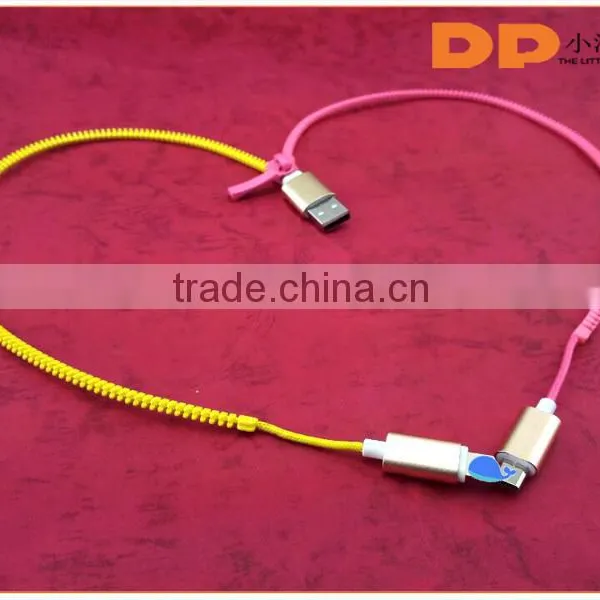 Top Sell Product Colorful Zipper Usb Cable Illuminated Fluorescent Zipper Cable 2 in 1 Usb Data Cable photo-4