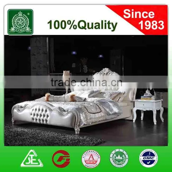G8803 Wholesale High Quality Solid Wood Leather Bed/luxury Italian Genuine Leather Bed photo-3
