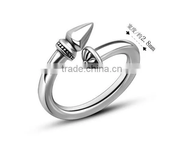 New 2016 Silver 316l Stainless Steel Antique Nail Ring photo-2
