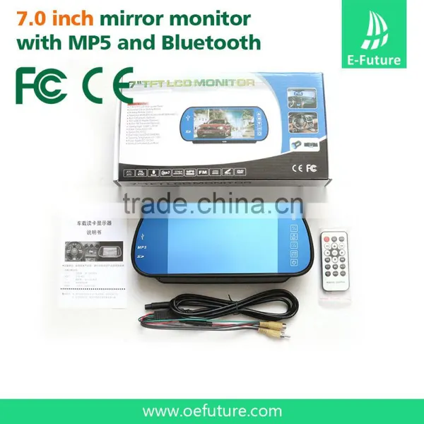 Bluetooth MP5 Car Rearview Mirror Monitor With Touch Screen and 7inch Lcd Display photo-5