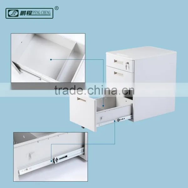 Auto-lock Function Light Gray3 Drawer Steel Mobile Cabinet photo-5