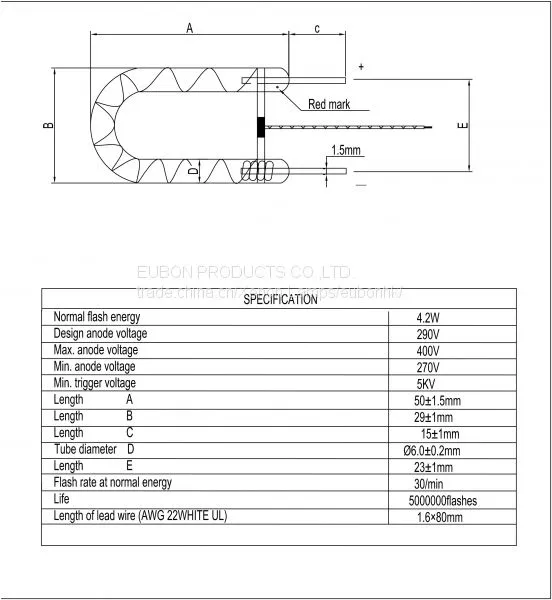 Xenon Flash Tube-U Shape IPL Lampe 4.2W photo-4
