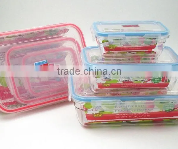 3pcs Transparent Rectangle Plastic Freezer Food Container photo-2