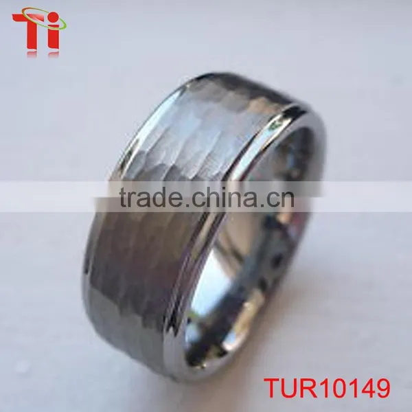 Tungsten Ring Hammered Ring Tungsten Carbide Gold Ring Men's Ring Tungsten Carbide