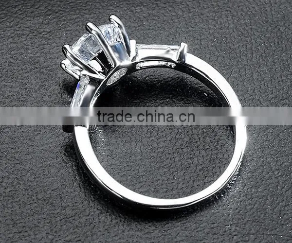 Women's Jewelry Silver Plating White Zircon Luxury Adjustable Engagement Rings photo-5