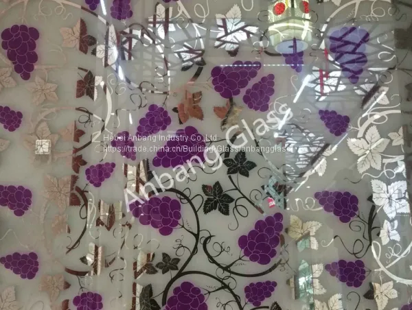 Decorative Art Glass, Acid Etched Design Glass ,titanium Glass, Pattern Glass, Mirror Glass Shahe Glass photo-2