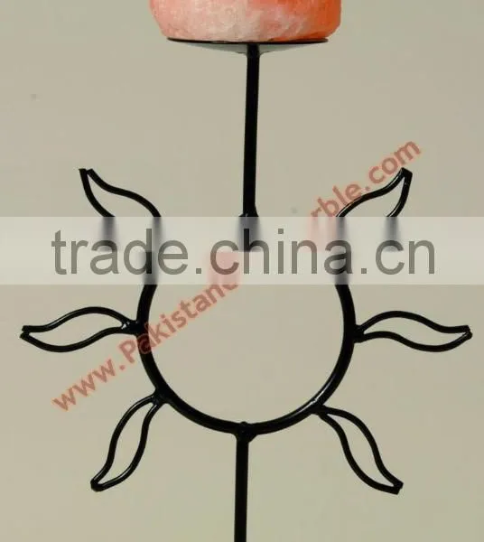 MODERN DESIGN WROUGHT IRON SALT CANDLE HOLDER & TEALIGHTS photo-5