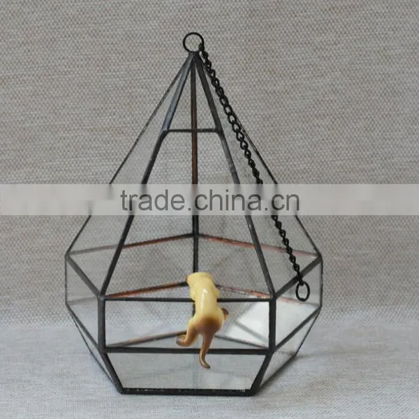 Micro Indoor Deocr Landscape Vase Hanging Geometric Glass Terrarium photo-2