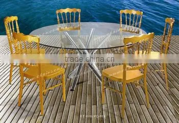 Wholesale Modern Tempered Glass Dining Table With Stainless Steel Base photo-6
