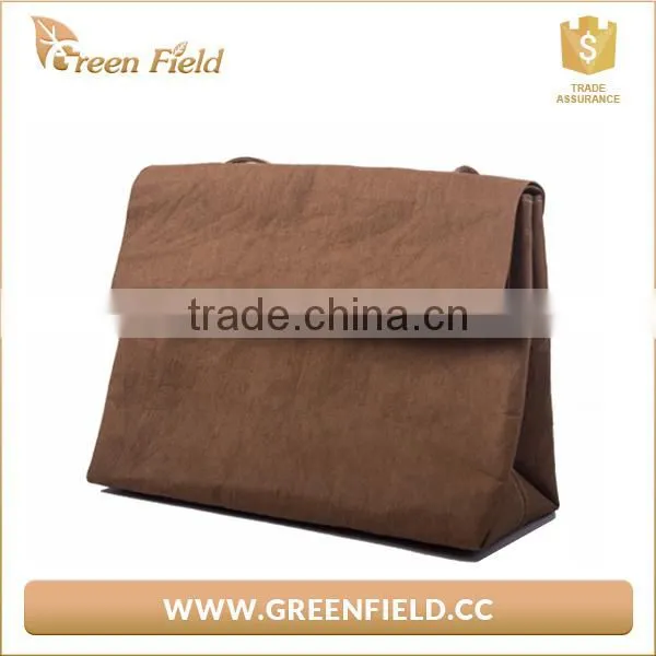 Green Field New Recycle Washable Kraft Paper Shoulder Bag photo-2