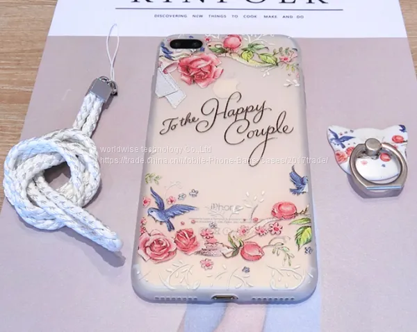 Beautiful Ultra-thin Soft Case Silicone Mobile Phone Cases for IPhone7/7Plus/6/6s/6plus/6splus With Ring Stand Holder photo-3