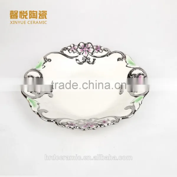 Wholesale Decoration Bulk Ceramic Fruit Tray/dessert Tray Dinner Plate photo-3