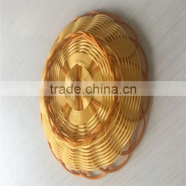 Wholesale Handmade Cheap Weaving Round Plastic Serving Tray photo-5